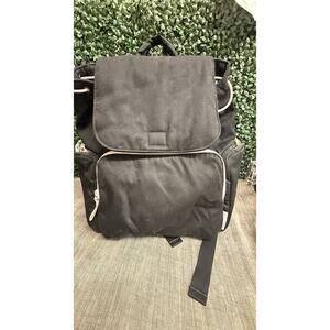 Vera Bradley Recycled Cotton Utility Backpack in Black with Pink Trim